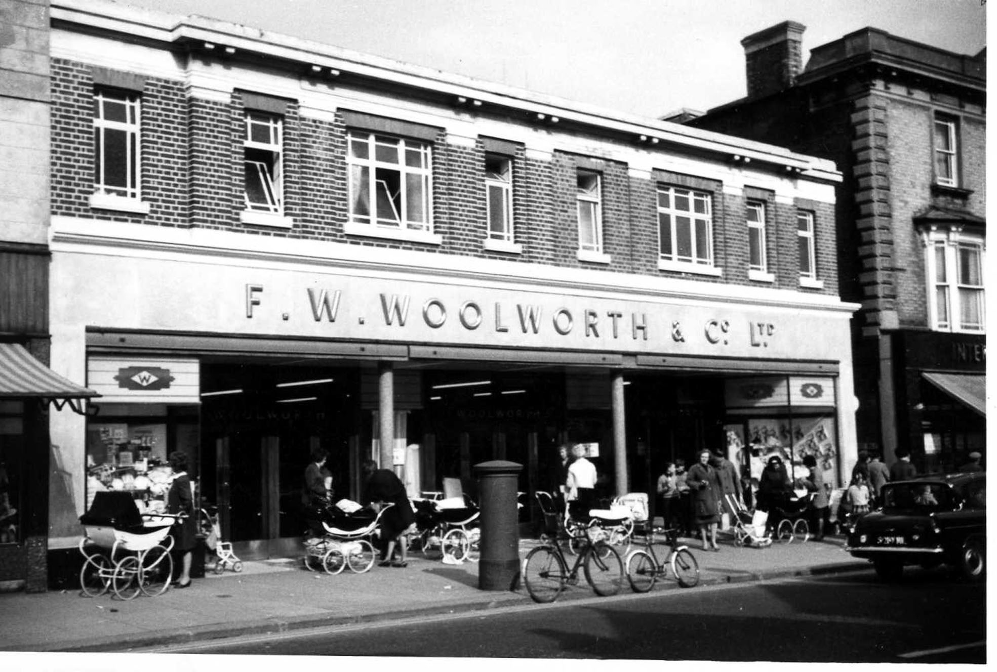Front of 1958 Woolworth store
